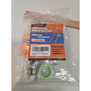 SUNGATOR 6 Inch Stainless Steel Braided Toilet Hose Kit 3/8" Comp x‎ 7/8"...